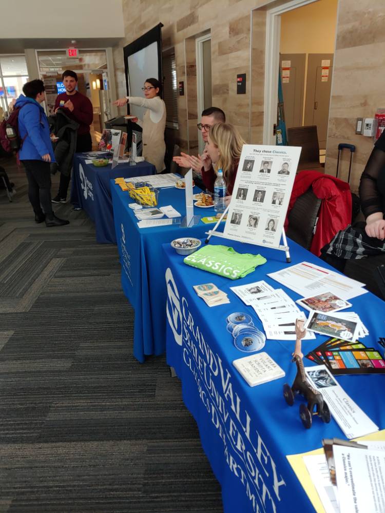 Peace Corps, Advising, Career Services, Classics Department tables